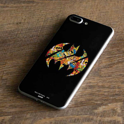 DC Comics Batman Silhouette Logo Vintage Pattern iPhone 8 Plus Skin